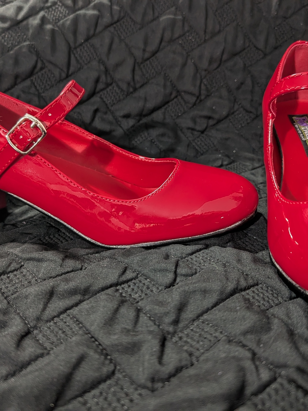 Red Patent Mary Jane Flats - Women